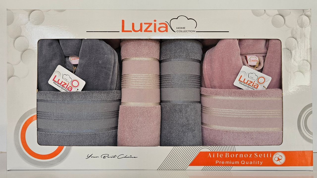 ست حوله عروس و داماد برند Luzia پنبه دورو ترک