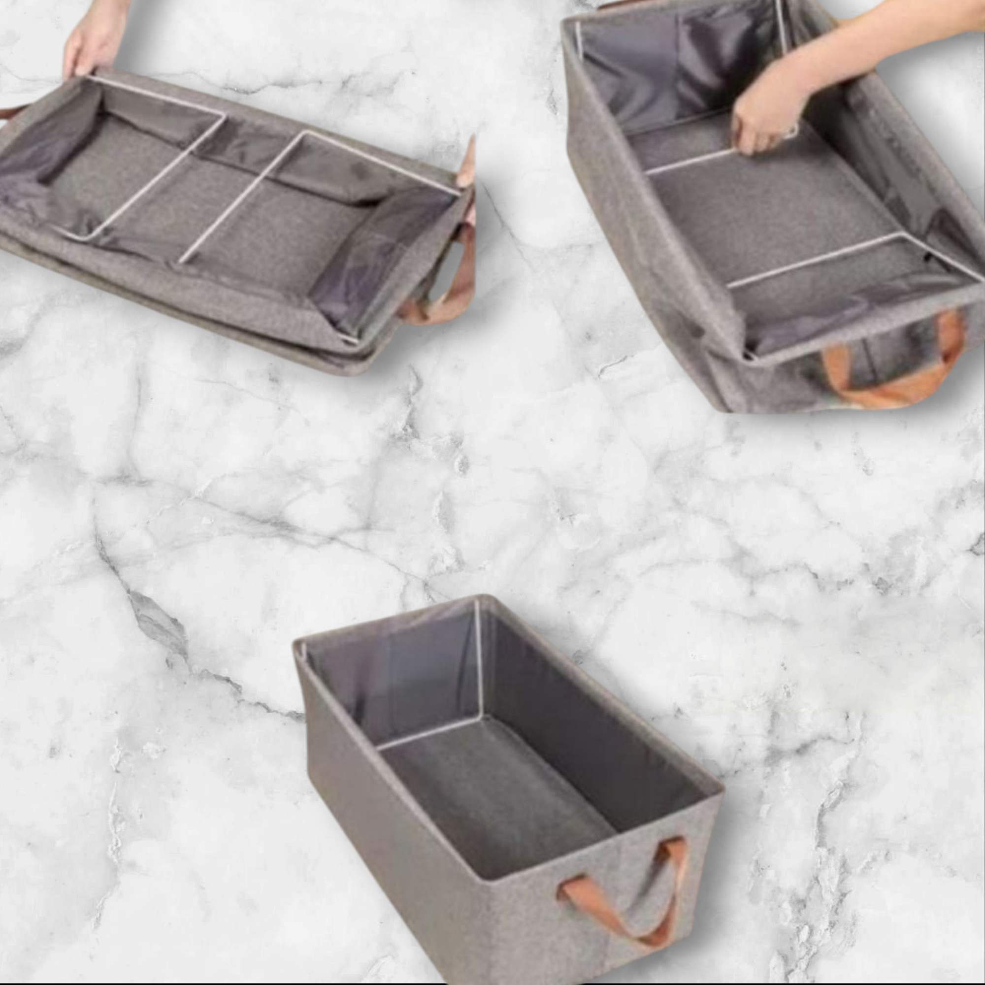 باکس نظم دهنده برزنتی استند دار، کفی چوبی، آستر دار، بدون در - Image 3