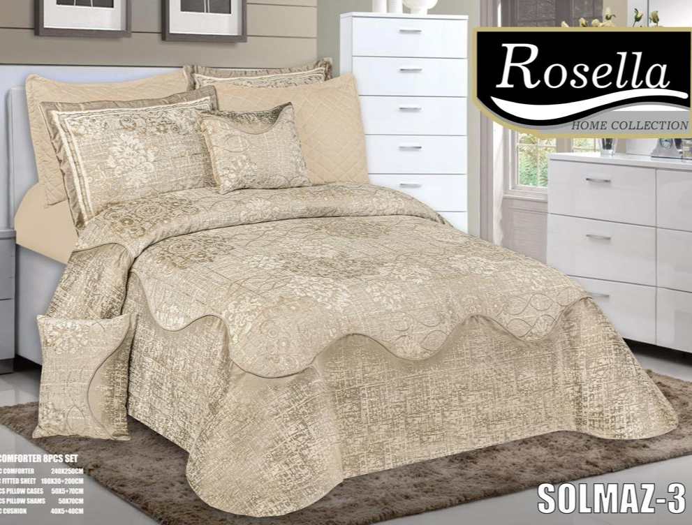 تصویر سرویس لحاف روتختی عروس مدل سولماز و GILDA طرح پتینه ۸ تکه دو نفره 